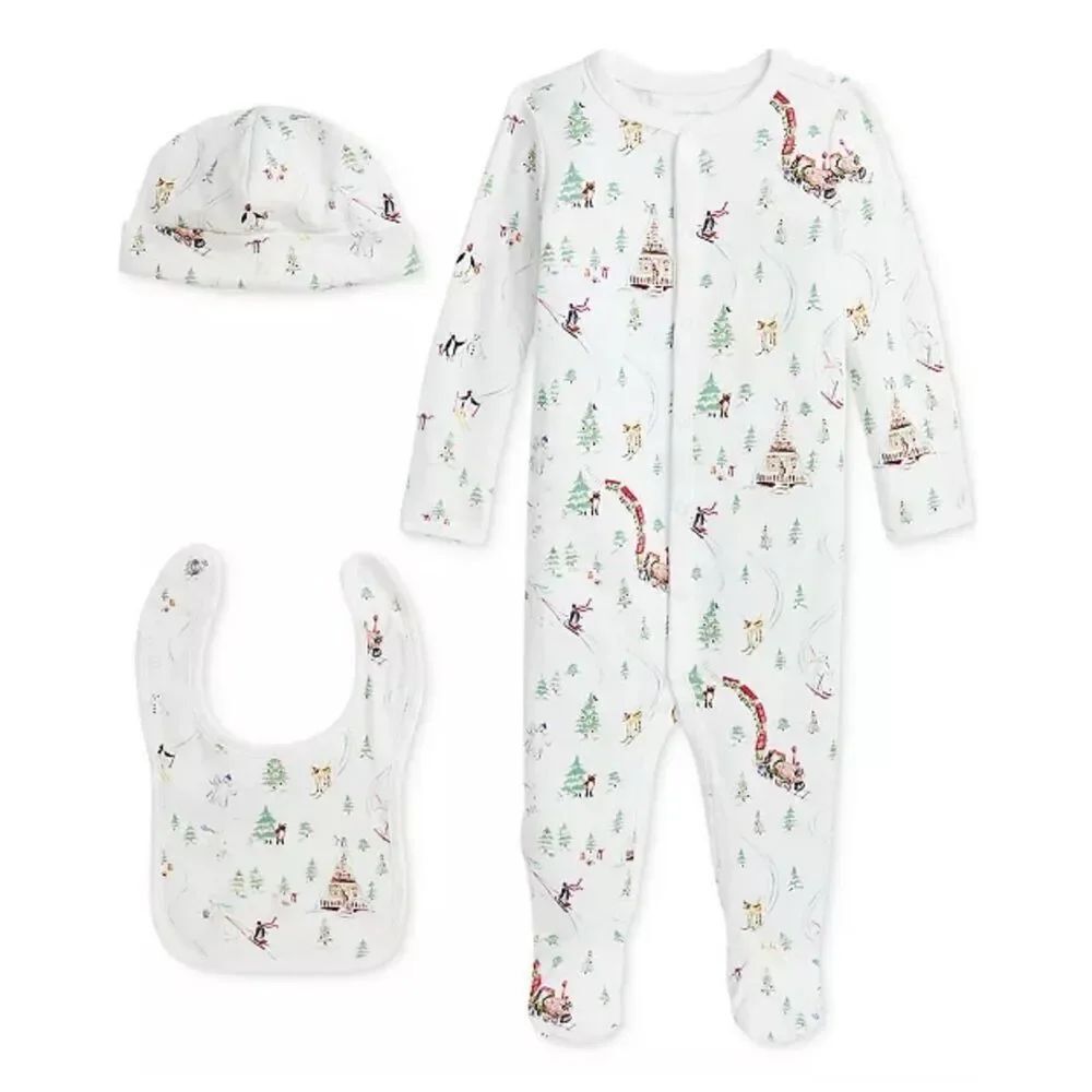 Polo Ralph Lauren NWT x Riley Sheehey Baby 3-Pc. Cotton Boxed Gift Set 3M
